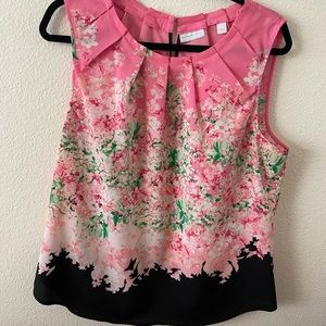 New York and Company, pink and black floral top